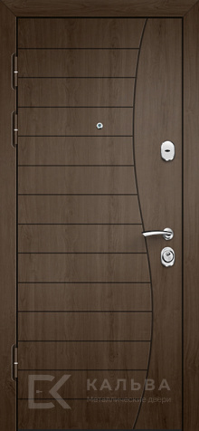 Фото №2 «Металлическая дверь орех снаружи венге внутри модерн №182»